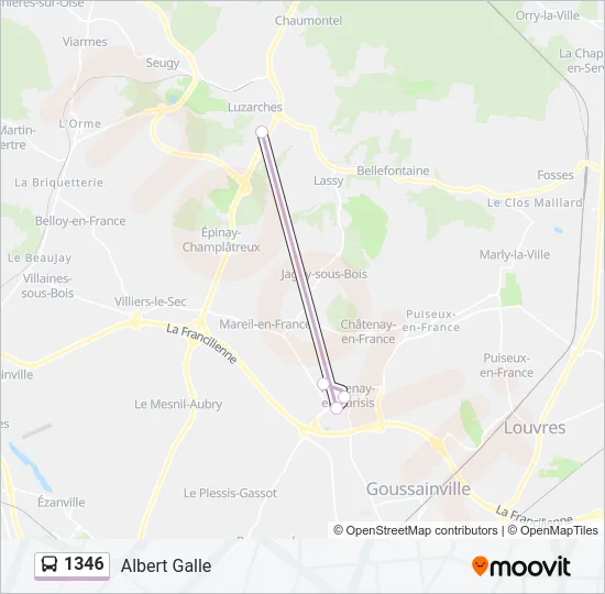 1346 Bus Line Map