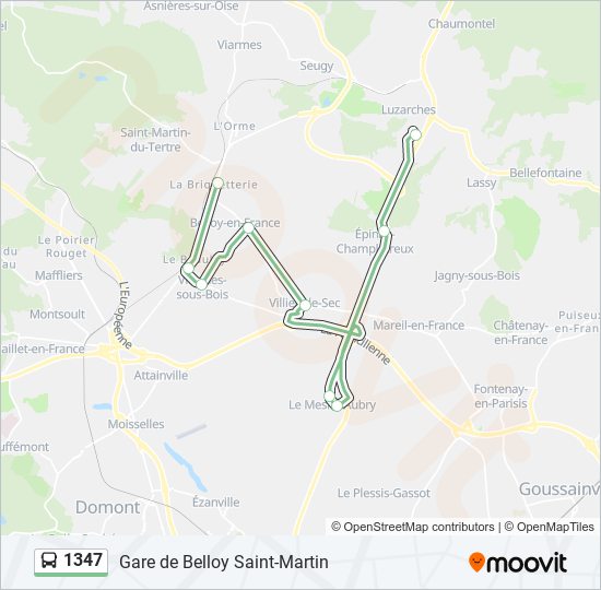 1347 bus Line Map