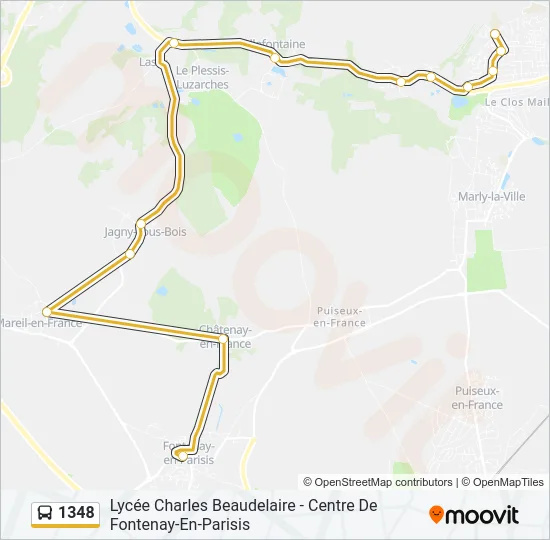 1348 Bus Line Map