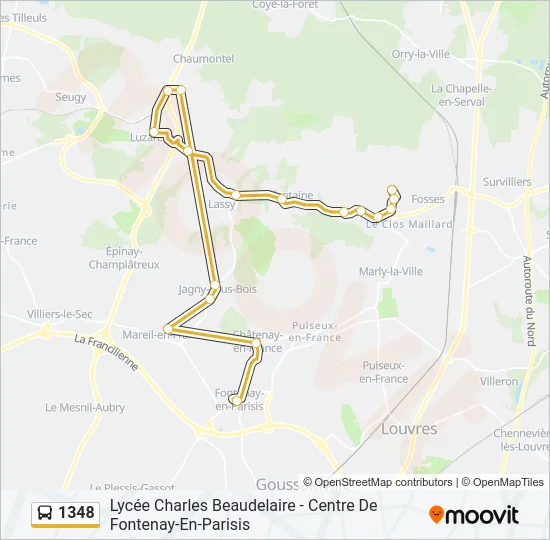 1348 Bus Line Map