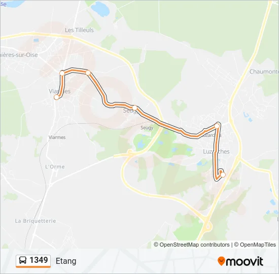 1349 Bus Line Map