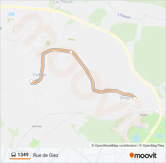 1349 Bus Line Map