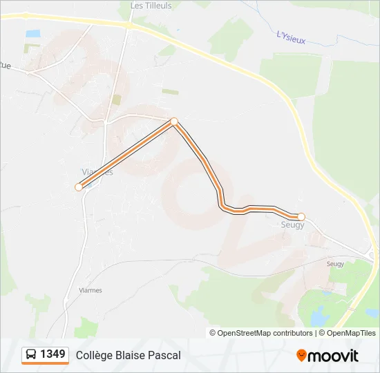 1349 Bus Line Map