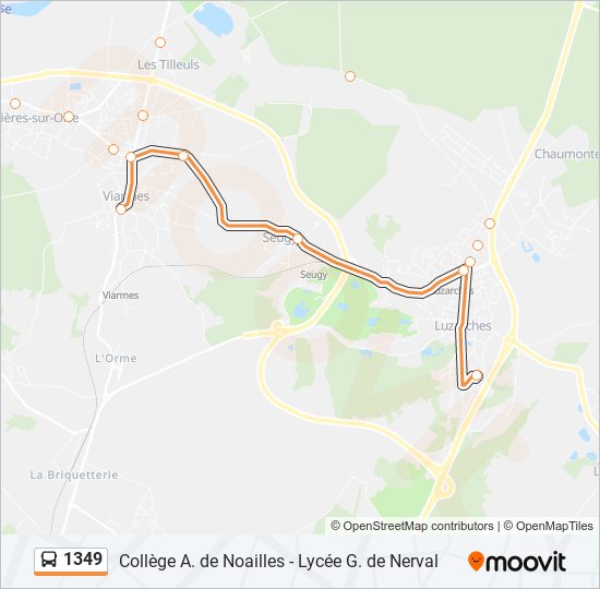 1349 bus Line Map