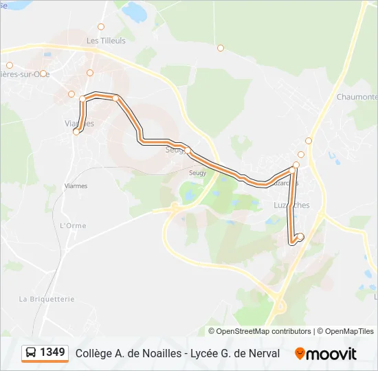 1349 Bus Line Map