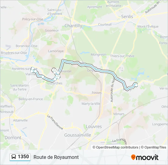1350 Bus Line Map