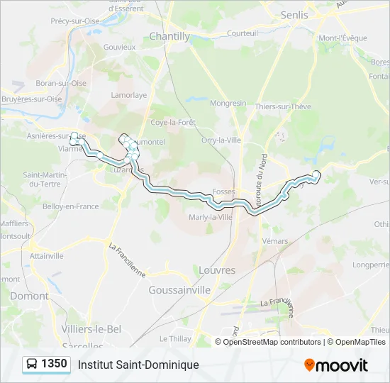 1350 Bus Line Map