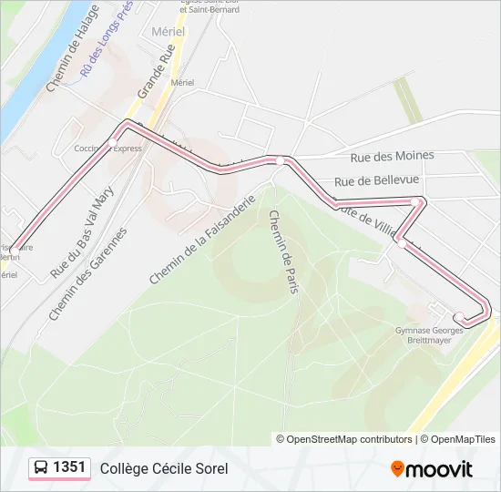 1351 Bus Line Map