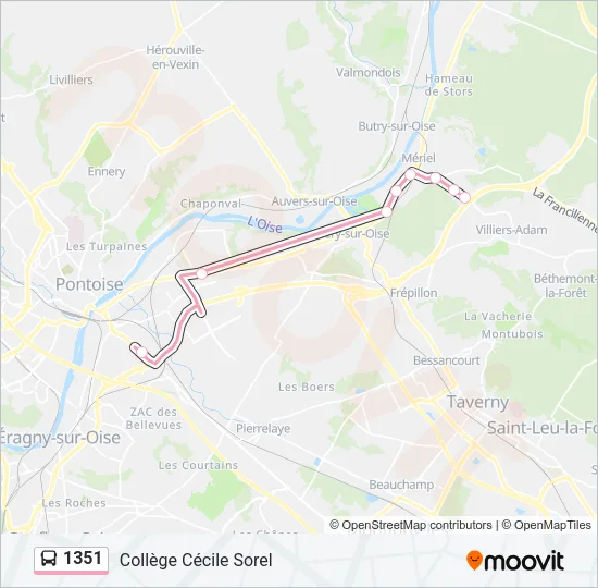 1351 Bus Line Map