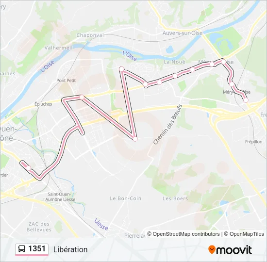 1351 Bus Line Map