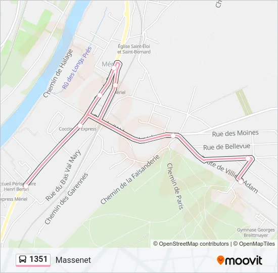 1351 Bus Line Map