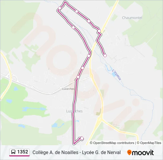 1352 Bus Line Map