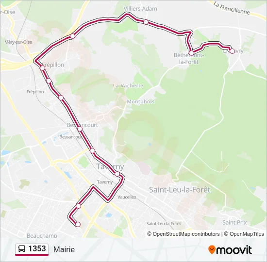 1353 Bus Line Map