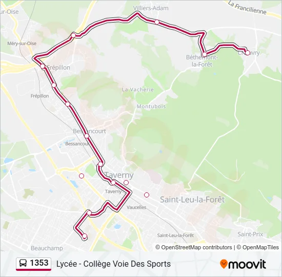 1353 Bus Line Map