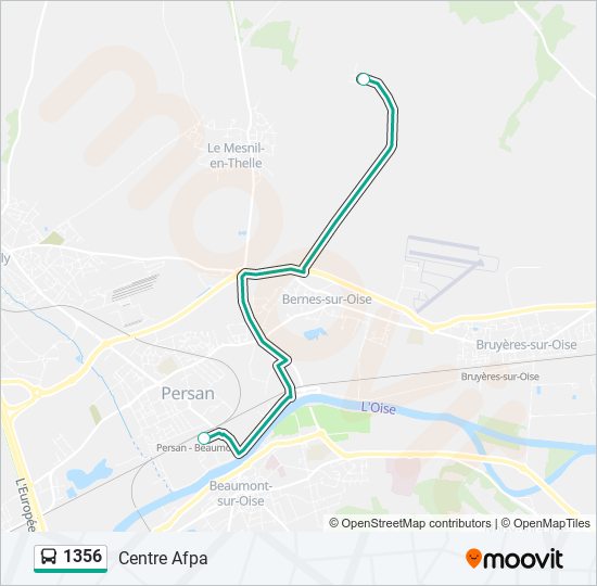 Plan de la ligne 1356 de bus