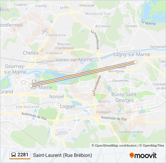 2281 Bus Line Map