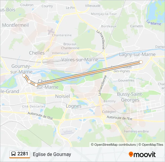 2281 Bus Line Map