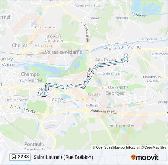 2283 Bus Line Map
