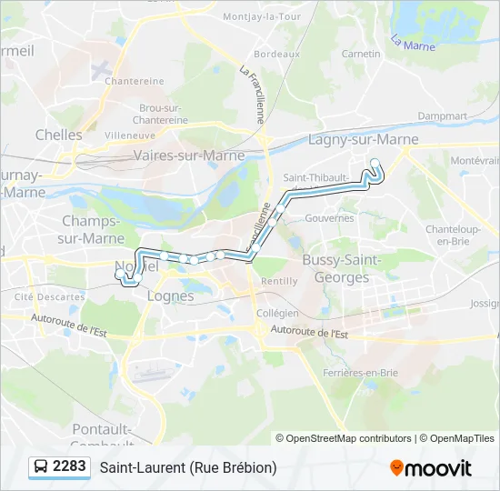 2283 Bus Line Map