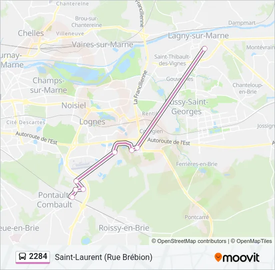 2284 Bus Line Map