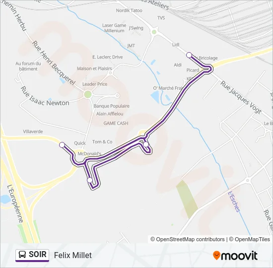 SOIR Bus Line Map