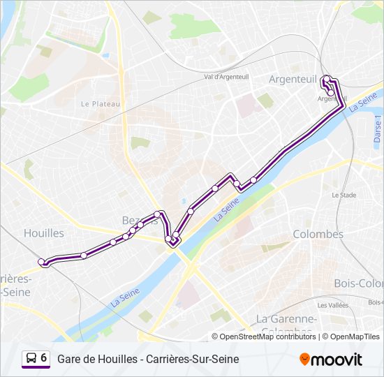 Plan de la ligne 6 de bus