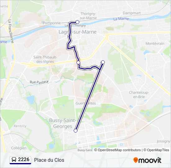 Plan de la ligne 2226 de bus
