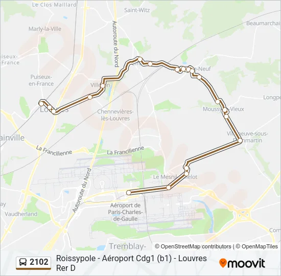 2102 Bus Line Map