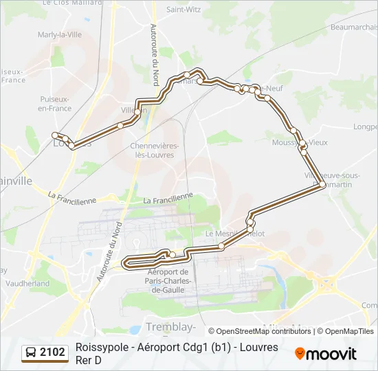 2102 Bus Line Map