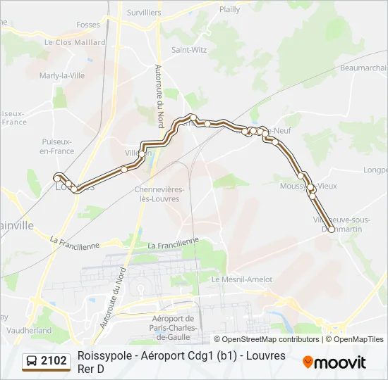 2102 Bus Line Map