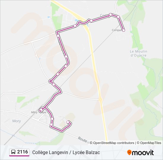 2116 bus Line Map