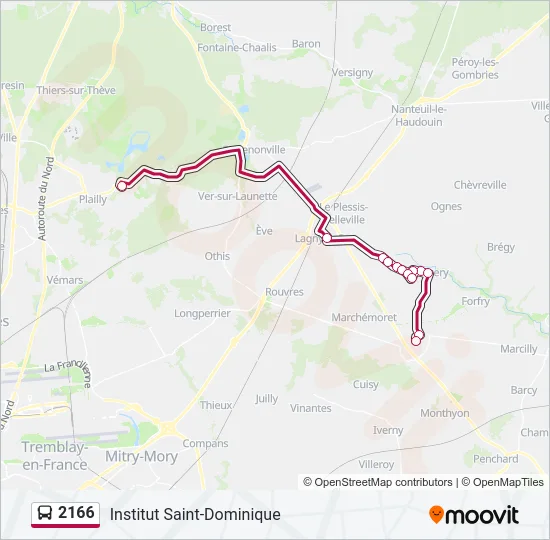 2166 Bus Line Map