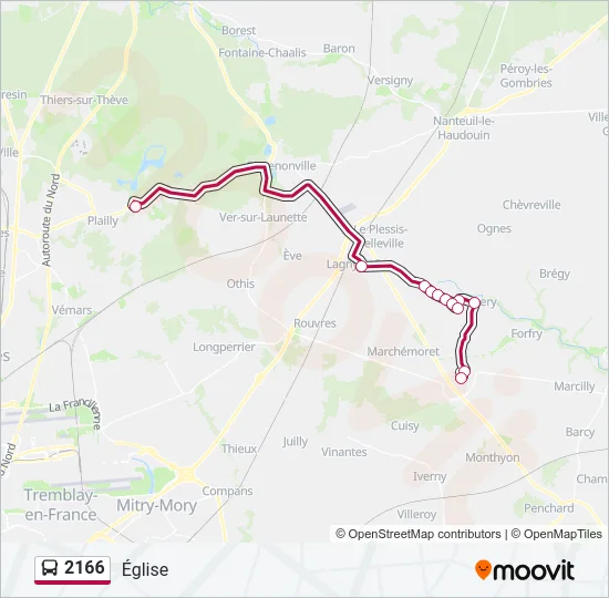 2166 Bus Line Map