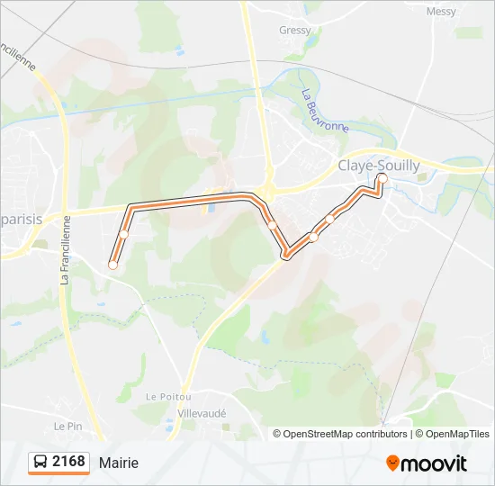 2168 Bus Line Map