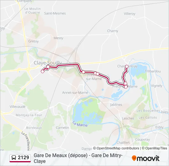 Plan de la ligne 2129 de bus