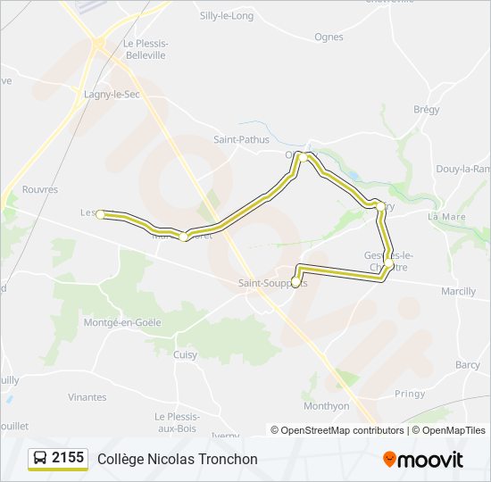 2155 bus Line Map