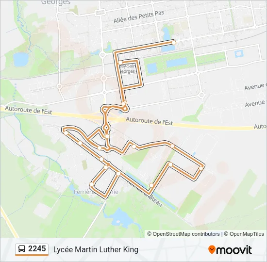Plan de la ligne 2245 de bus