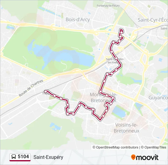 Plan de la ligne 5104 de bus