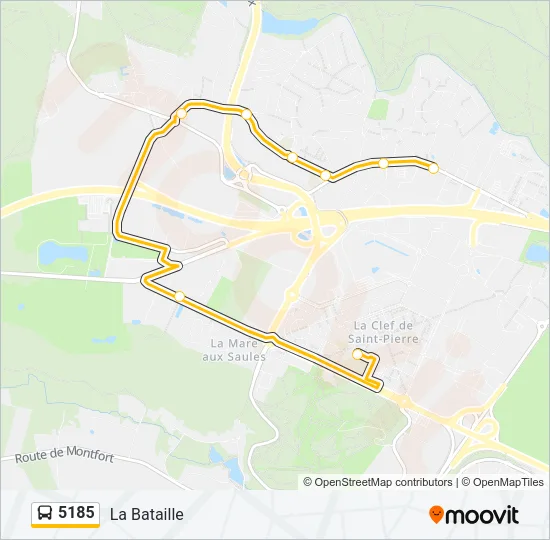 Plan de la ligne 5185 de bus