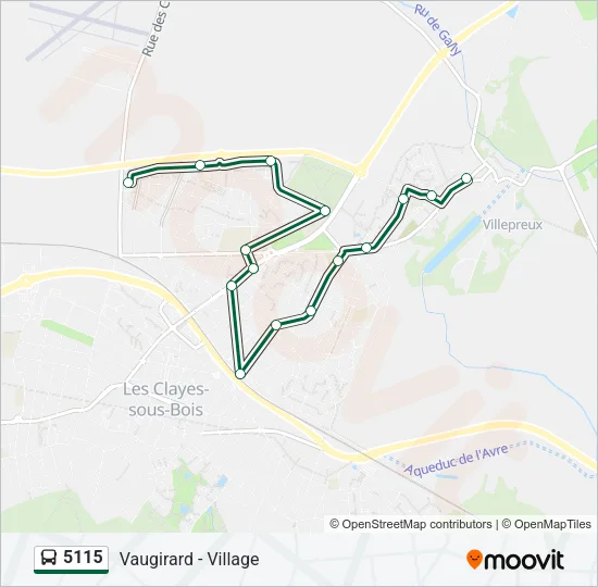 Plan de la ligne 5115 de bus