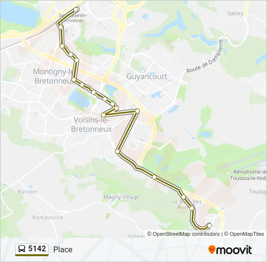 Plan de la ligne 5142 de bus