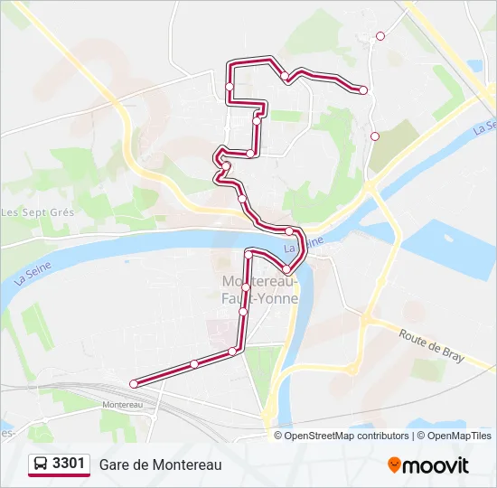 3301 Bus Line Map