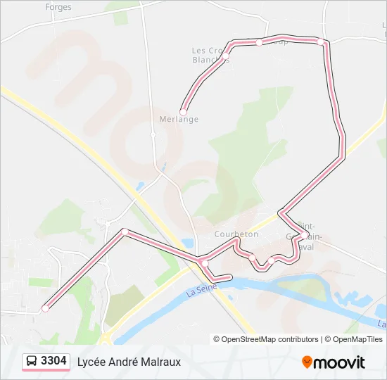 3304 Bus Line Map
