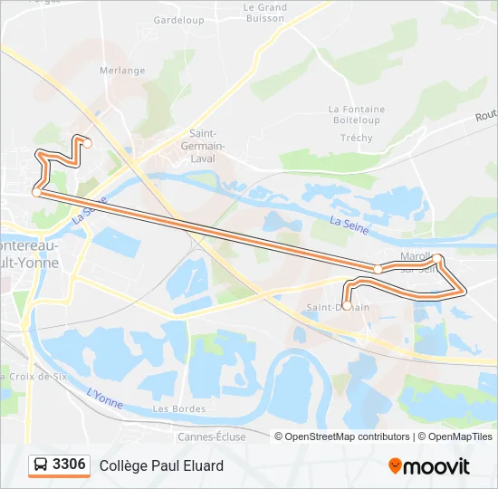 Plan de la ligne 3306 de bus