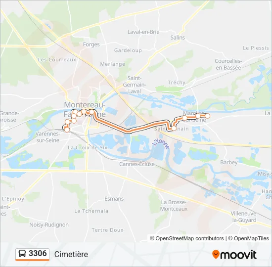 Plan de la ligne 3306 de bus