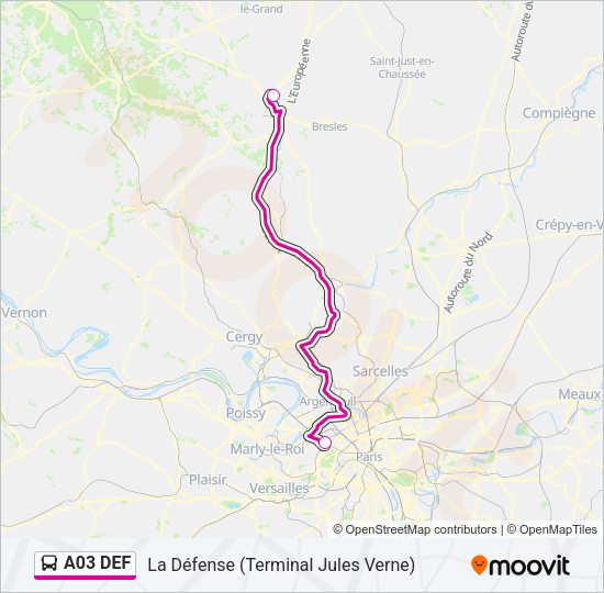 A03 DEF Bus Line Map