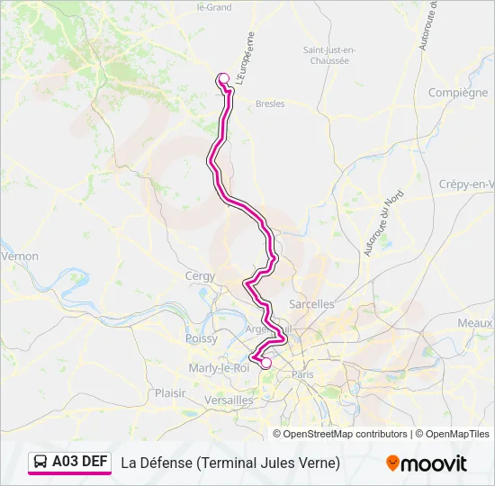 A03 DEF Bus Line Map
