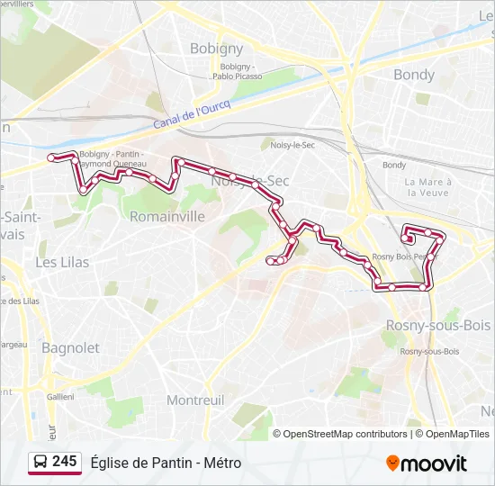 245 Bus Line Map