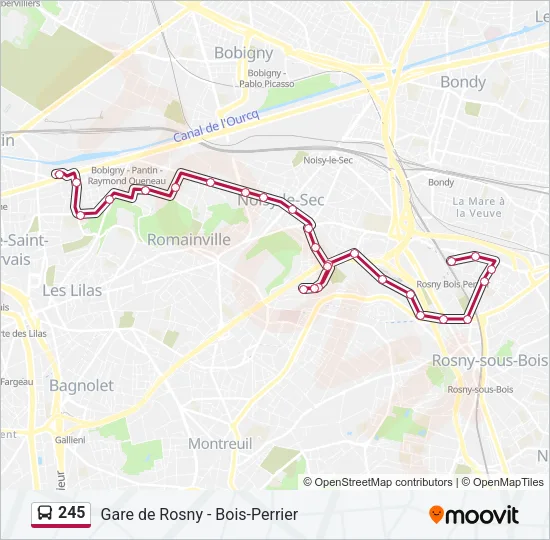 245 Bus Line Map