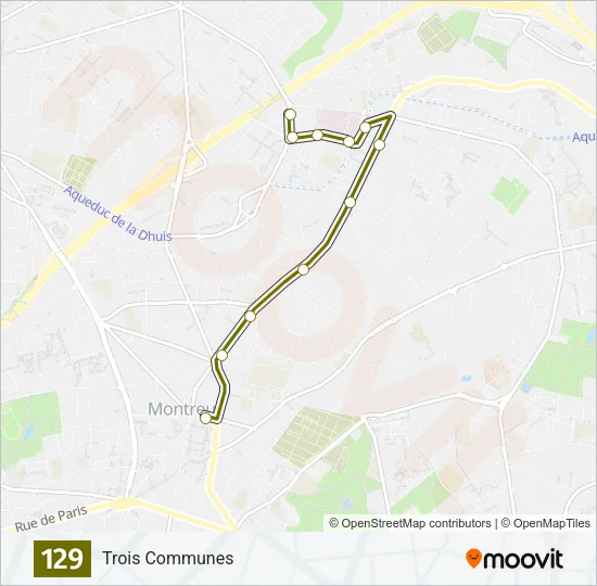 129 Bus Line Map
